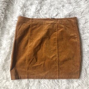 Corduroy mustard yellow fitted skirt